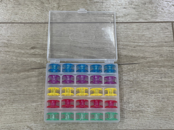 Шпульки побутові пластикові в тубусі № 25/MIX