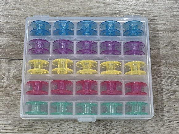 Шпульки побутові пластикові в тубусі № 25/MIX