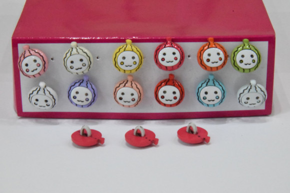 Ґудзик Дитячий на ніжці 14 мм. № MIX Кавун 12/50