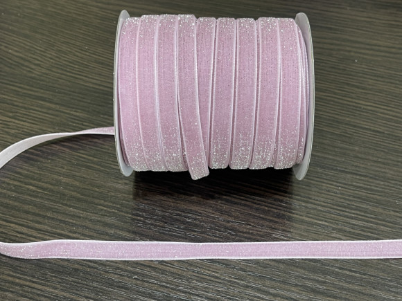 Стрічка оксамитова 1 см. з люрексом №04 АВ