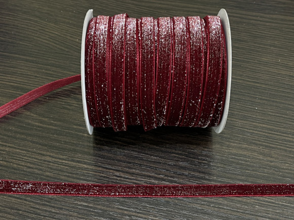 Стрічка оксамитова 1 см. з люрексом №37 АВ