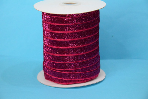 Стрічка оксамитова 1 см. з люрексом 46 м. № 28 АВ
