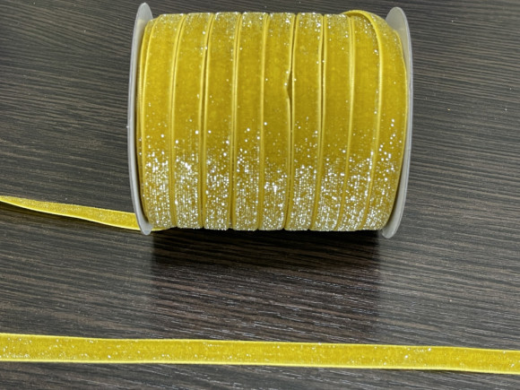 Стрічка оксамитова 1 см. з люрексом № 132 АВ