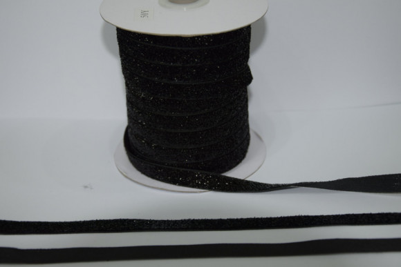 Стрічка оксамитова 1 см. з люрексом 46 м. № 39/39 АВ