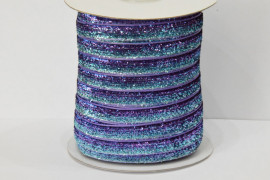 Стрічка оксамитова 1 см. з люрексом 46 м. № 187/35 АВ Веселка