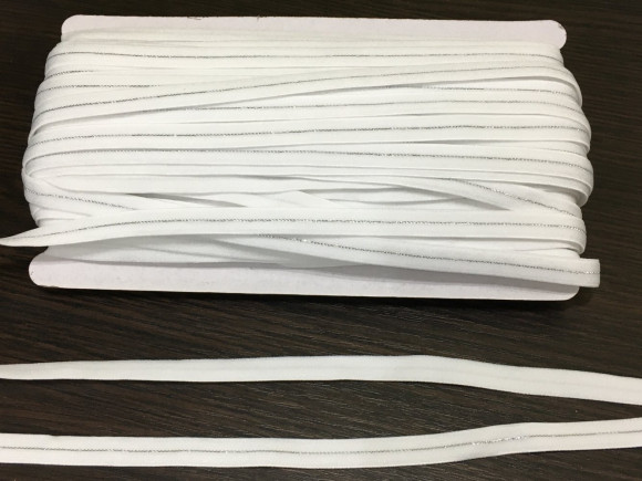 Гумка бретелькова 1 см. з люрексом № 01-S