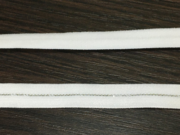 Гумка бретелькова 1 см. з люрексом № 01-S