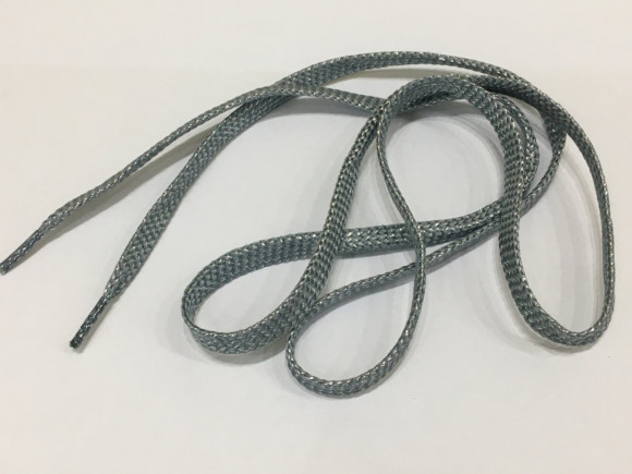 Шнурок поліестер плоский із люрексом 8 мм./130 см. № 03/S