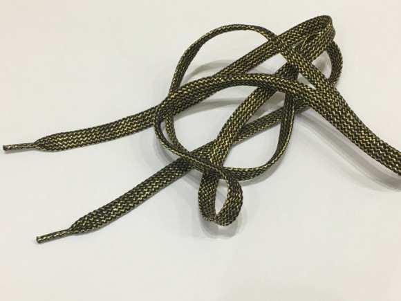 Шнурок поліестер плоский з люрексом 8 мм./130 см. № 39/G