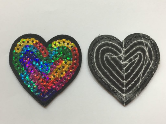Термо аплікації № 1/109 Серце з паєтками