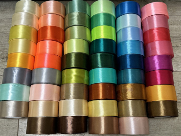 Стрічка атлас 4 см. Набір 45