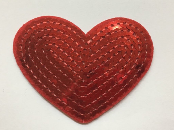 Термо аплікації № 1/108 Серце з паєткою