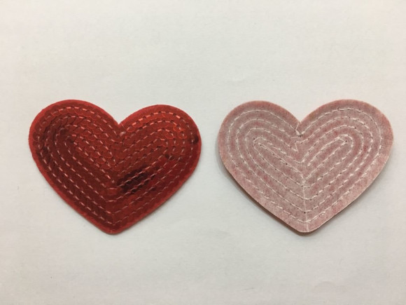 Термо аплікації № 1/108 Серце з паєткою