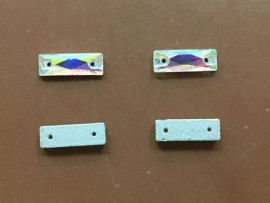 Пришивні стрази № 19 прямокутник вузький голограмний