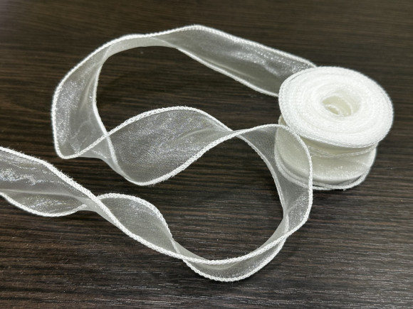 Стрічка органзова з кантиком 4 см. № 01