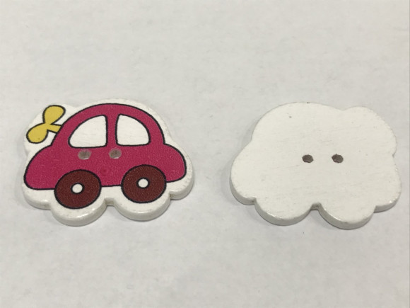 Ґудзик Дитячий на 2 отвори Машинки № 28/765