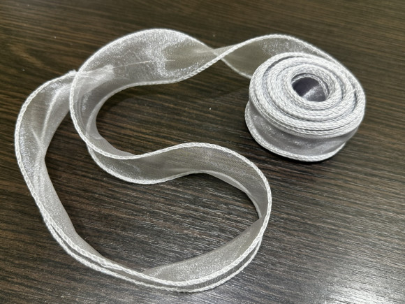 Стрічка органзова з кантиком 4 см. №180