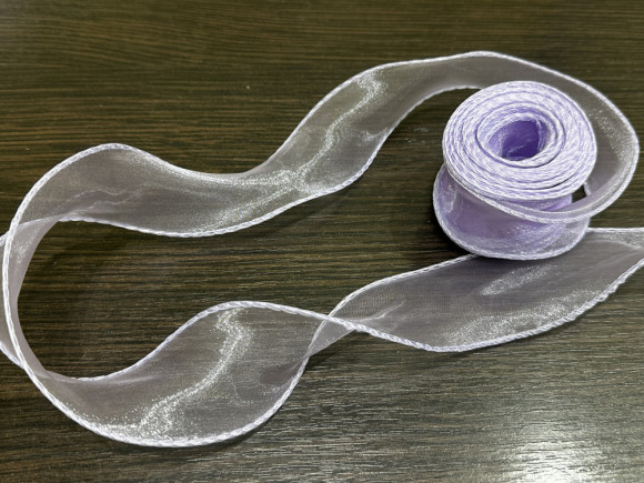 Стрічка органзова з кантиком 4 см. № 21