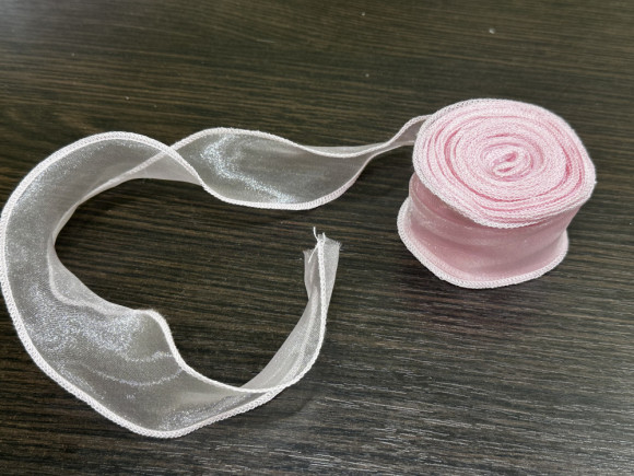 Стрічка органзова з кантиком 4 см. №04