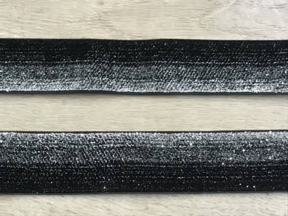 Стрічка оксамитова 4 см. з люрексом 23 м. № S39 Веселка