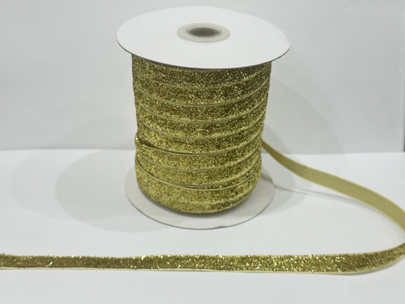 Стрічка оксамитова 1 см. з люрексом 46 м. № G