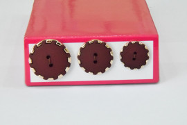 Ґудзик Костюмний на 2 отвори в оправі MIX № 37-G/639