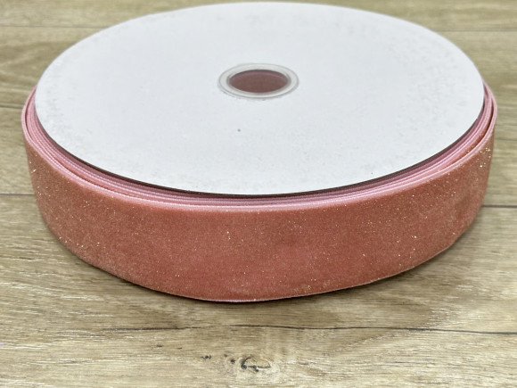 Стрічка оксамитова 4 см. з люрексом 23 м. № 89