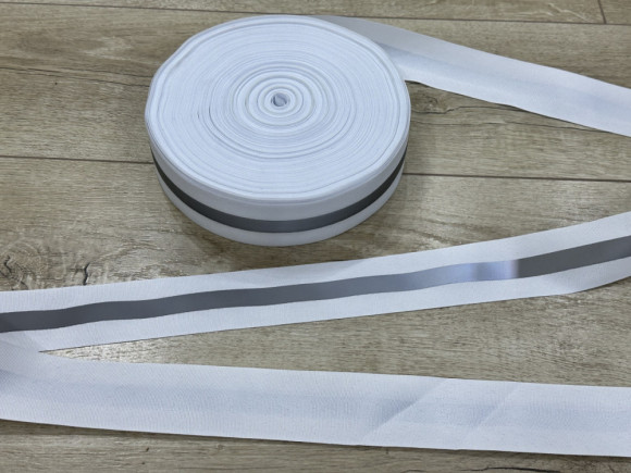 Стрічка світловідбиваюча на репсі 5 см. № 01