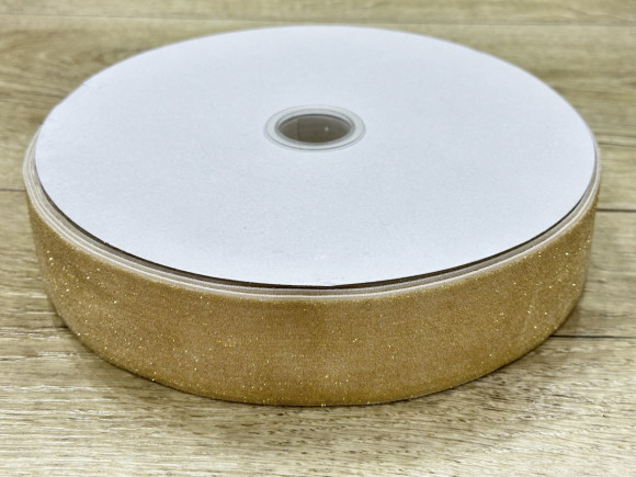 Стрічка оксамитова 4 см. з люрексом 23 м. № 157