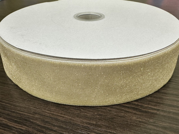 Стрічка оксамитова 4 см. з люрексом 23 м. № 155