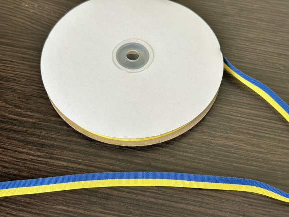 Стрічка прапор (жовтосиня) на репсі №1