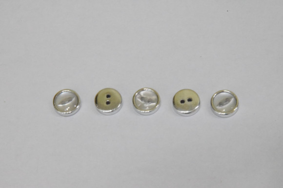 Гудзик Блузковий на 2 отвори плоский з кантом 10 мм. №01S