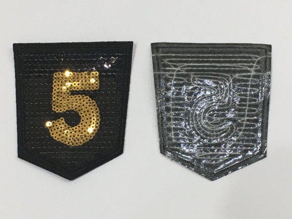 Термо аплікації № MG 10/Цифра 5 з паєтками