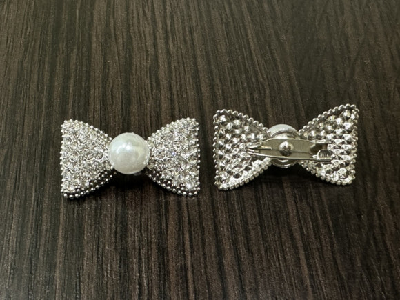 Брошка № Бантік з перлами S